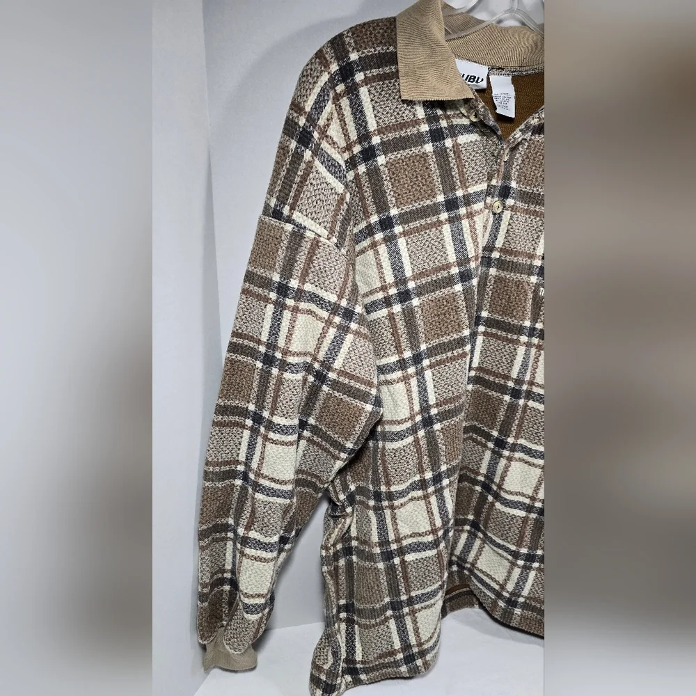 VINTAGE FUBU The Collection Shirt/Sweater LS Men's Adult Extra Large Brown Tan - Picture 3 of 13